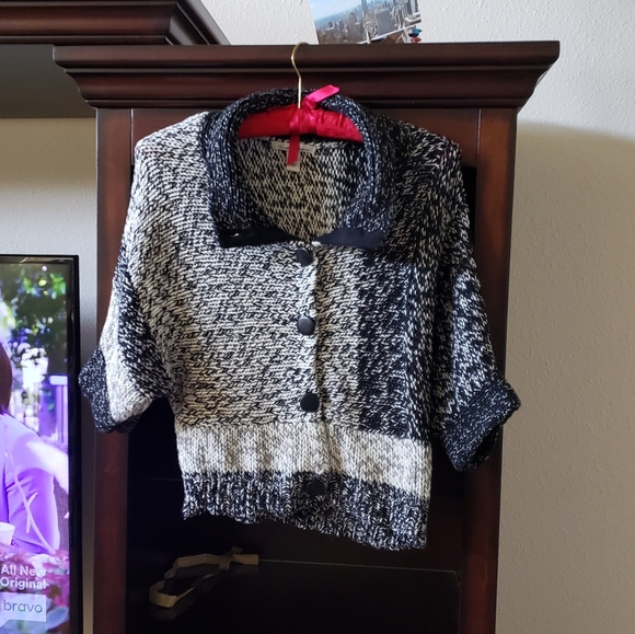 Kenneth Cole L shortsleeve colorblock chunky sweater marled/ heathered - Picture 8 of 8